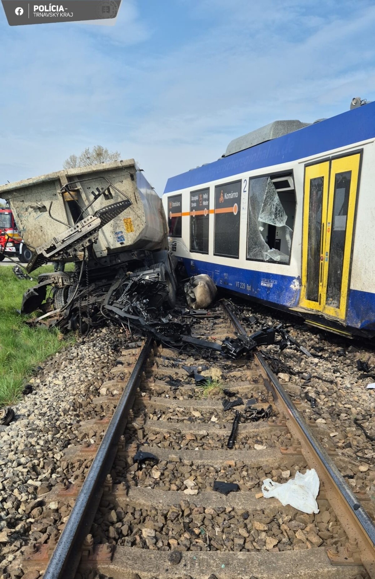 nehoda vlak kamión Dunajská Streda