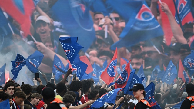 Francúzsko Paríž Futbal LM PSG Oslavy