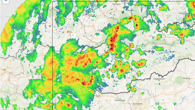 radar Slovensko búrky