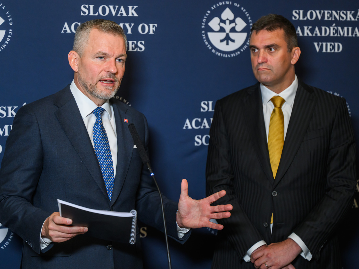 prezident SR Peter Pellegrini a predseda SAV Martin Venhart 