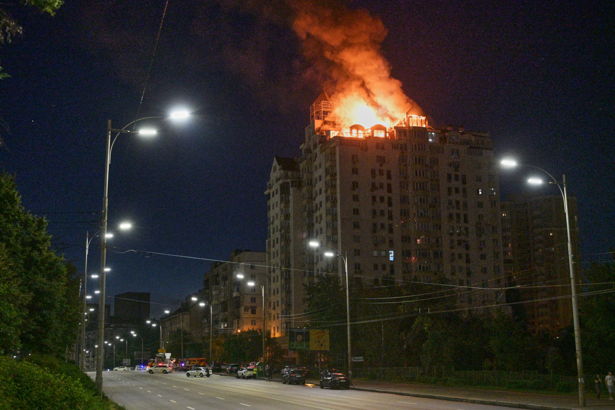 bytovka požiar Kyjev