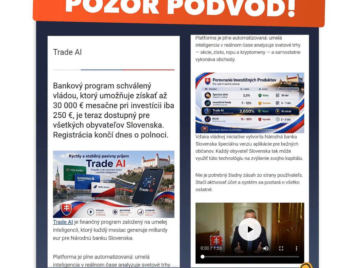 podvod ministerstvo financií