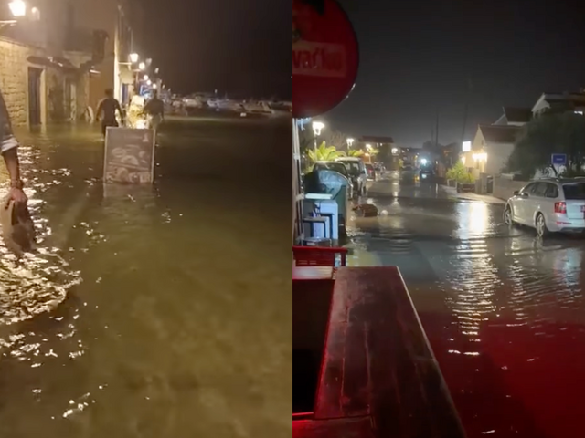 VIDEO: More zalialo ulice, lode zostali na suchu. Turistov v Chorvátsku vystrašil nezvyčajný meteorologický jav