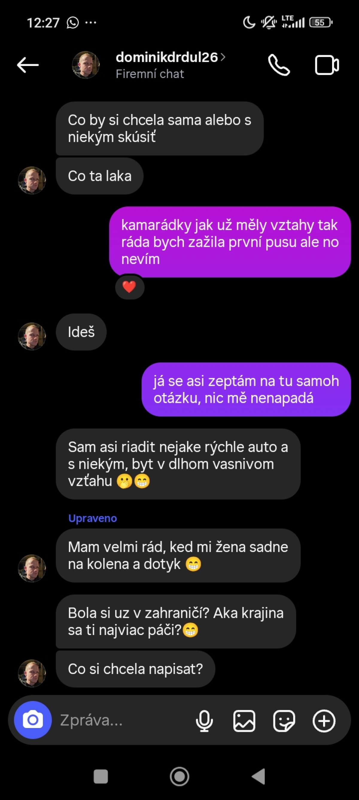 Drdul konverzácia obťažovanie