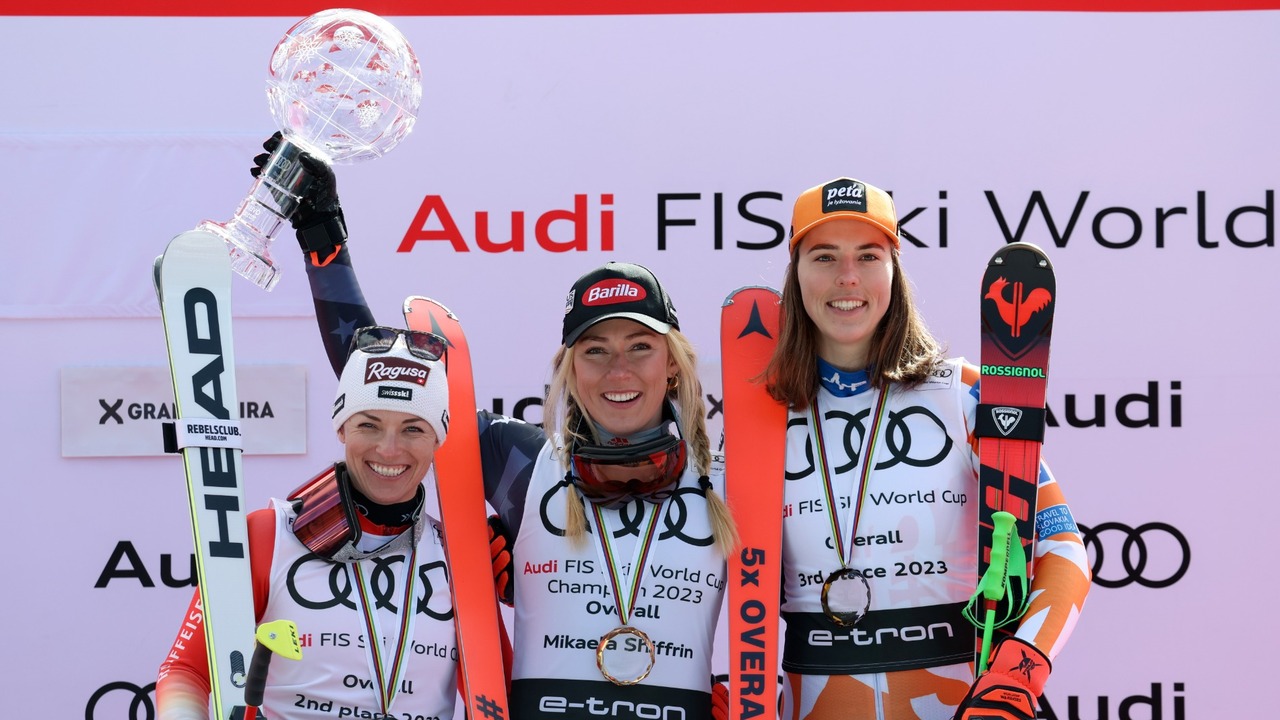 Lara Gutová-Behramiová, Mikaela Shiffrinová a Petra Vlhová