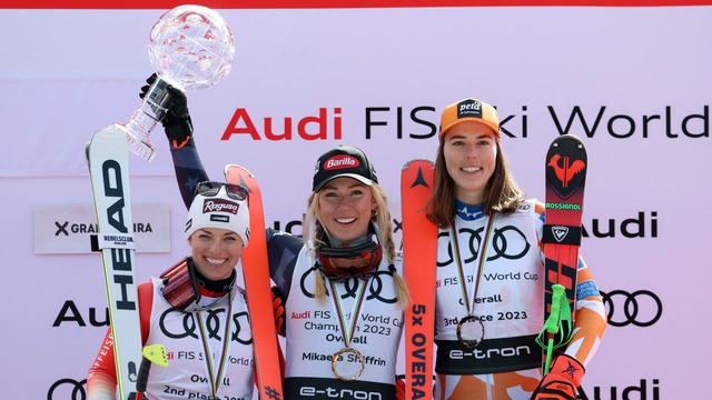 Lara Gutová-Behramiová, Mikaela Shiffrinová a Petra Vlhová