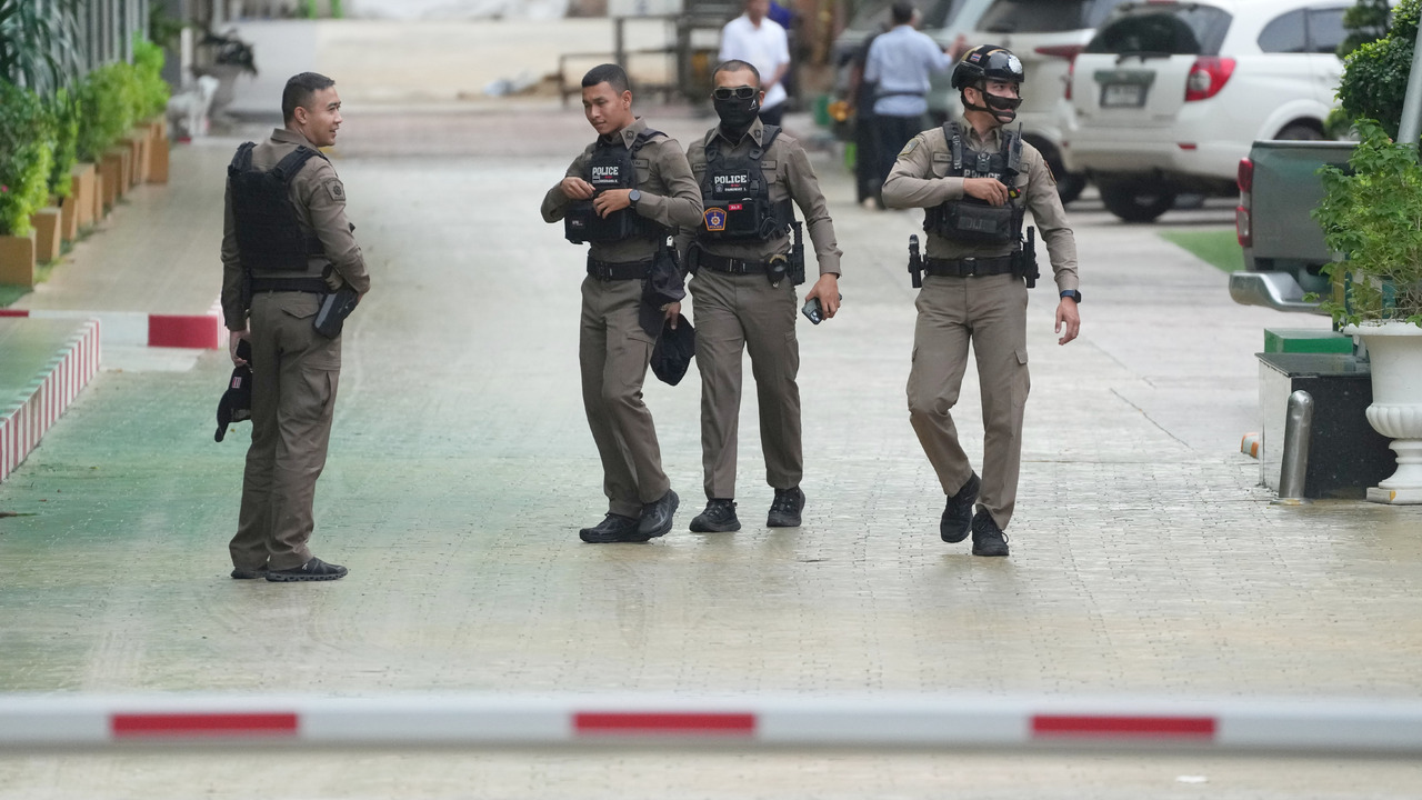 Thajsko policia thajski policajti bangkok