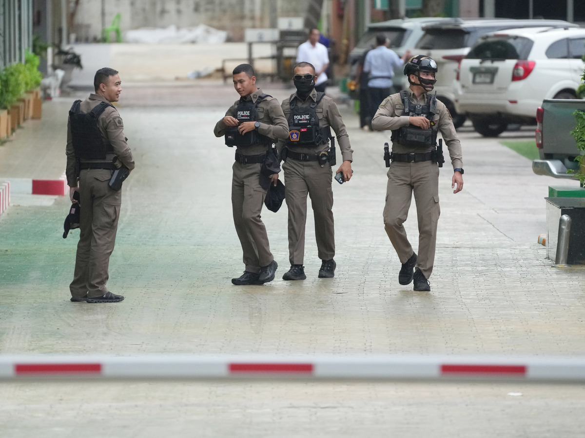 Thajsko policia thajski policajti bangkok