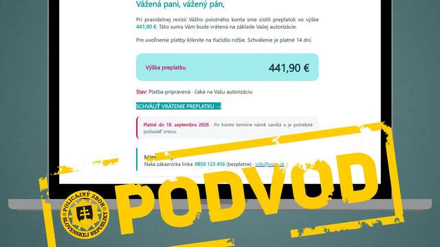 podvod polícia falošný email