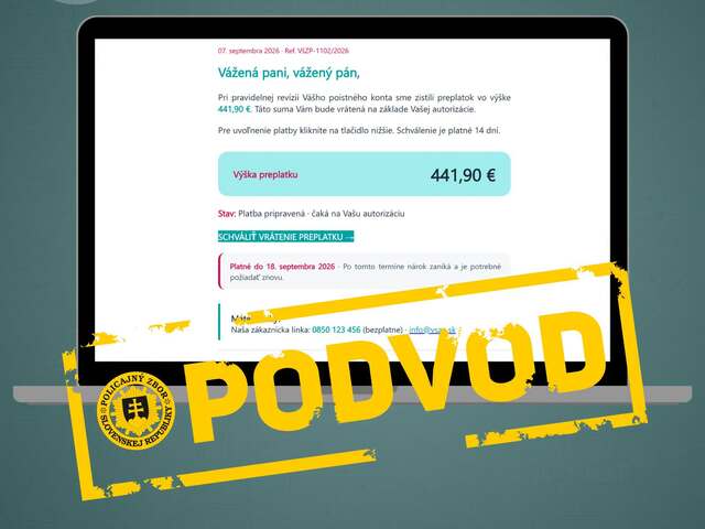 Tvári sa ako e-mail zo zdravotnej poisťovne, v skutočnosti ide o podvod. Pozor na falošný preplatok
