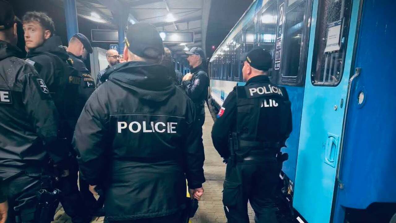 polícia vlaková stanica nástupište vlak policajt policajti hliadka 