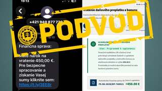 Prišla vám SMS, že štát vracia 450 eur? Neradujte sa. Za „preplatkom“ sa skrývajú podvodníci