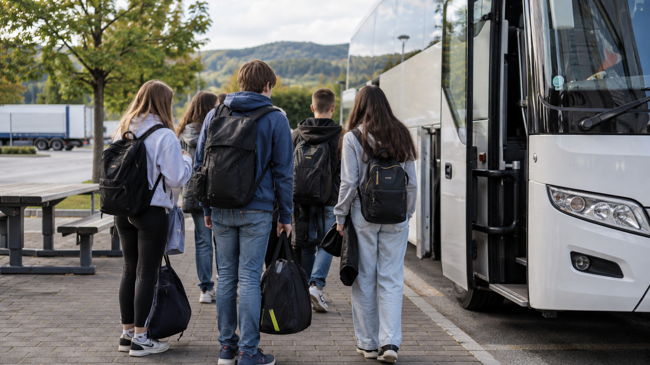 autobus žiaci študenti školský výlet
