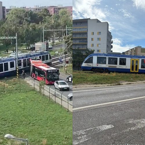 nehoda vlak autuobus Bratislava