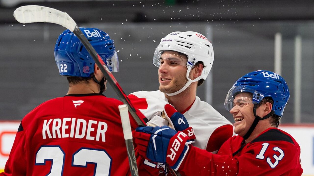 Chris Kreider, Juraj Slafkovský, Cole Caufield
