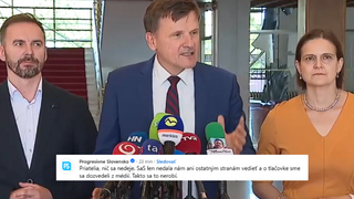 Z veľkej tlačovky opozície debakel. Hlina zúril a odkázal, že „matovičovci nesmrdia“, ostatní reagujú, prečo neprišli