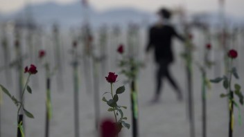 FOTO Brazílčania uložili na pláž 500-tisíc ruží. Pripomínajú si pol milióna obetí covidu