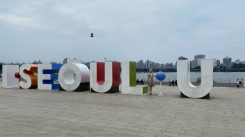 Nápis v hlavnom meste Soul