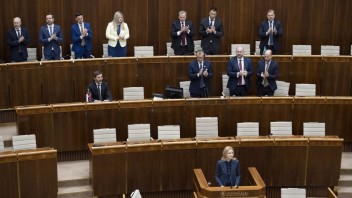 Podpredsedníčka Najvyššej rady Ukrajiny Olena Kondratiuková vystúpila s prejavom v pléne Národnej rady SR.