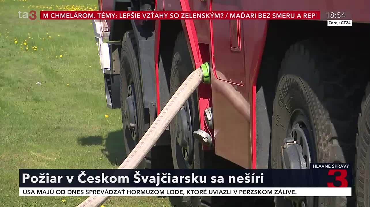 Požiar v Českom Švajčiarsku sa už nešíri. Hasiči ho lokalizovali a plochu ohniska zmenšili na 20 hektárov